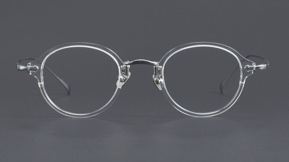 KameManNen Style KMN182 Round Titanium Eyeglasses | Japanese Retro Small Frame Acetate & Pure Titanium Glasses | High Prescription Full Rim Eyewear for Men & Women