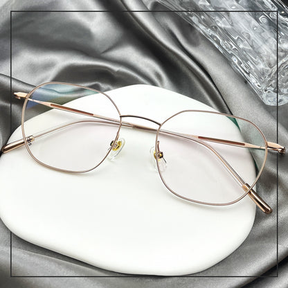 Ultra-Light Titanium Women’s Eyeglasses | Pure Titanium Geometric Full-Rim Frame | Designer Lightweight Optical Glasses for High Prescription - EO-6787