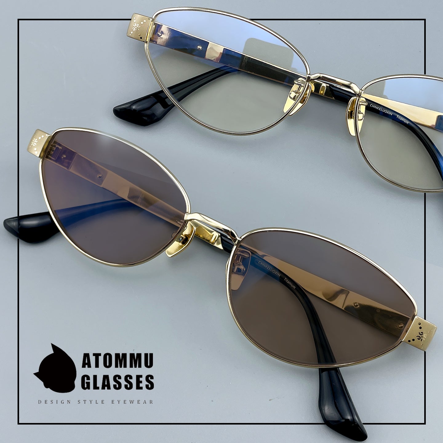 Vintage Cat Eye Titanium Glasses Frame Designer Optical Eyeglasses for Prescription, Tinted & Photochromic Lenses EO-917