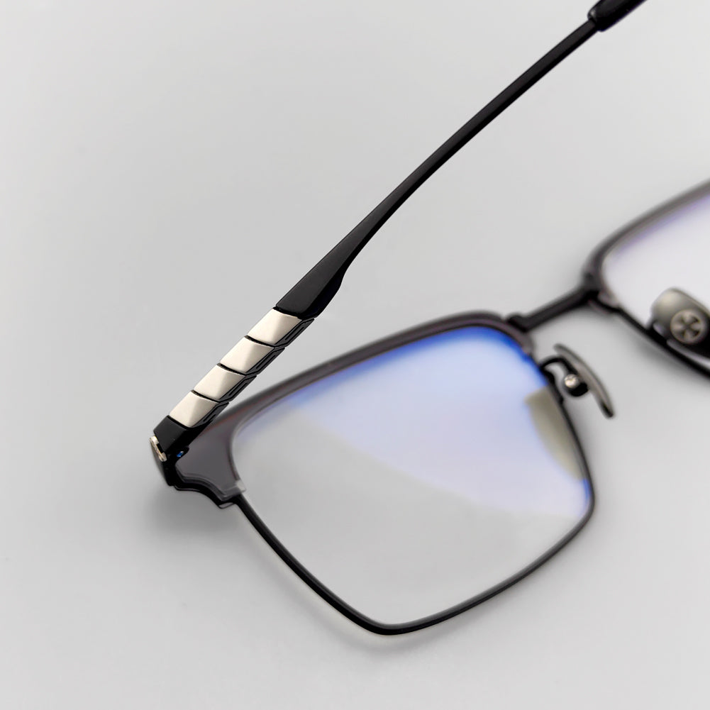Stylish Browline Titanium Eyeglasses - Browline Frames for Optimal Comfort - EO-780
