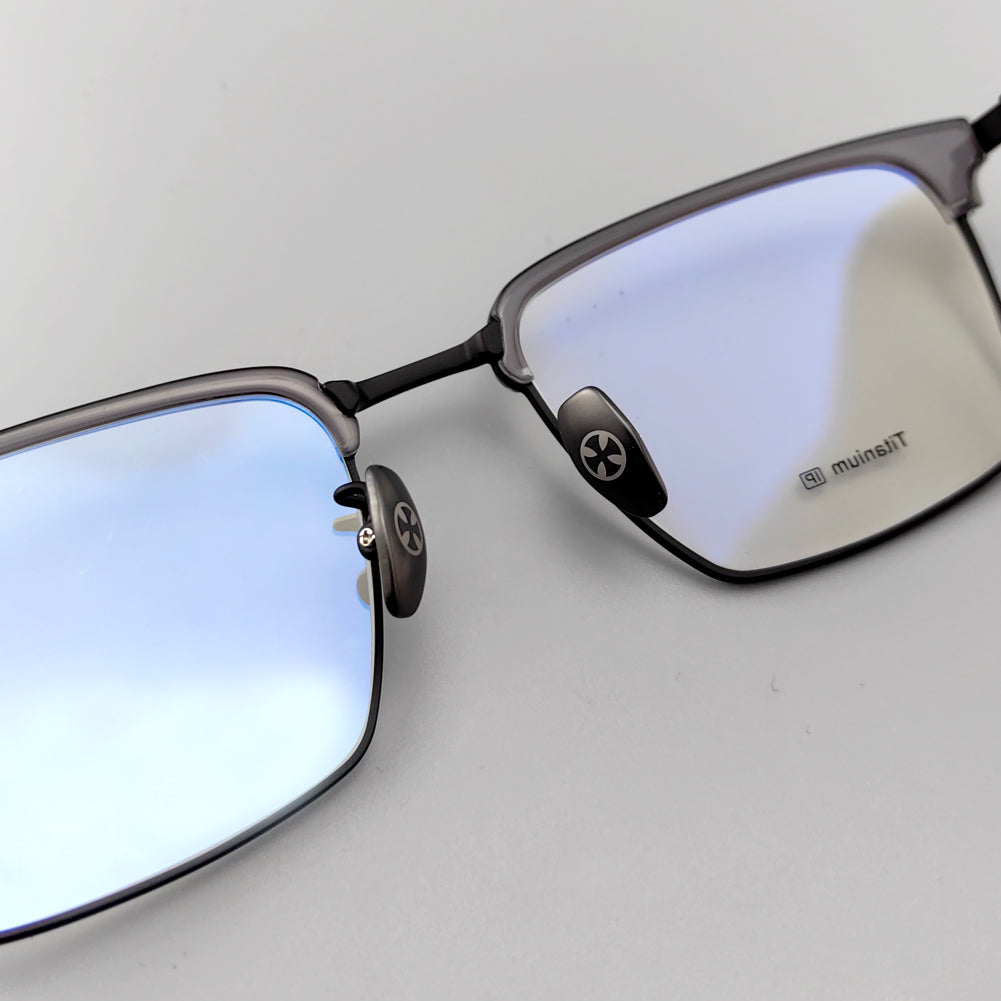 Cermin Mata Titanium Separuh Rimless Bergaya - Bingkai Boleh Disesuaikan untuk Keselesaan Optimum - EO-780