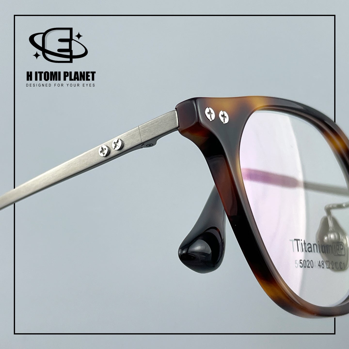 Vintage Small Frame Acetate Glasses with Titanium Temples | Retro Round Optical Eyeglass Frame for High Prescription EO-5020