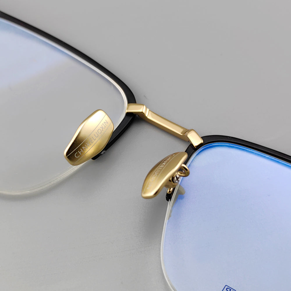 Black & Gold Browline Eyeglasses - EO-737