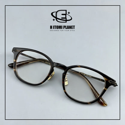 Vintage Panto Titanium & Acetate Eyeglasses | Designer Pear Shape Optical Frame for High Prescription Lenses EO-5022