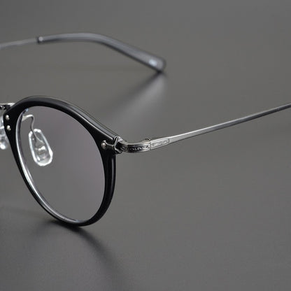 Japanese Vintage Round Glasses | Handmade Acetate & Pure Titanium Lightweight Prescription Eyewear 805