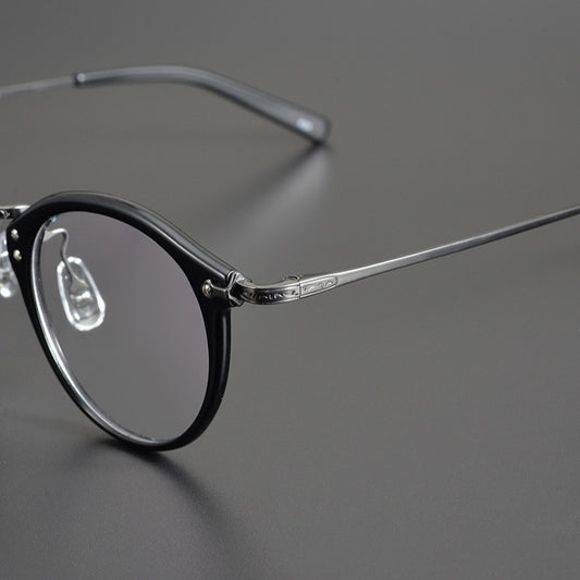 Japanese Vintage Round Glasses | Handmade Acetate & Pure Titanium Lightweight Prescription Eyewear 805