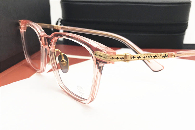 Chrome Hearts-Style Square Acetate Glasses Frame Titanium Optical Eyeglasses Gothic Cross Designer Prescription Glasses Unisex SPUR EM
