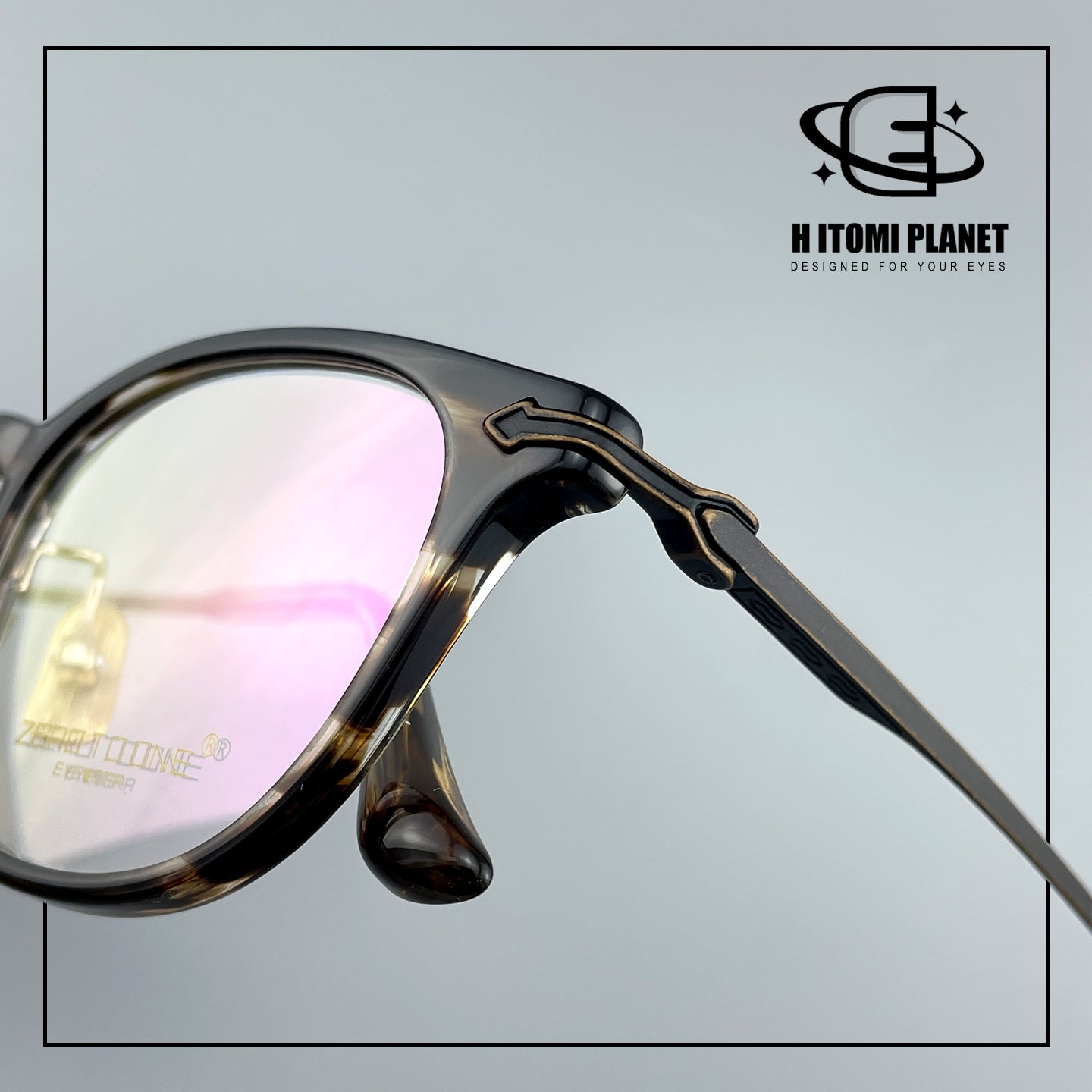 Vintage Panto Titanium & Acetate Eyeglasses | Designer Pear Shape Optical Frame for High Prescription Lenses EO-5022