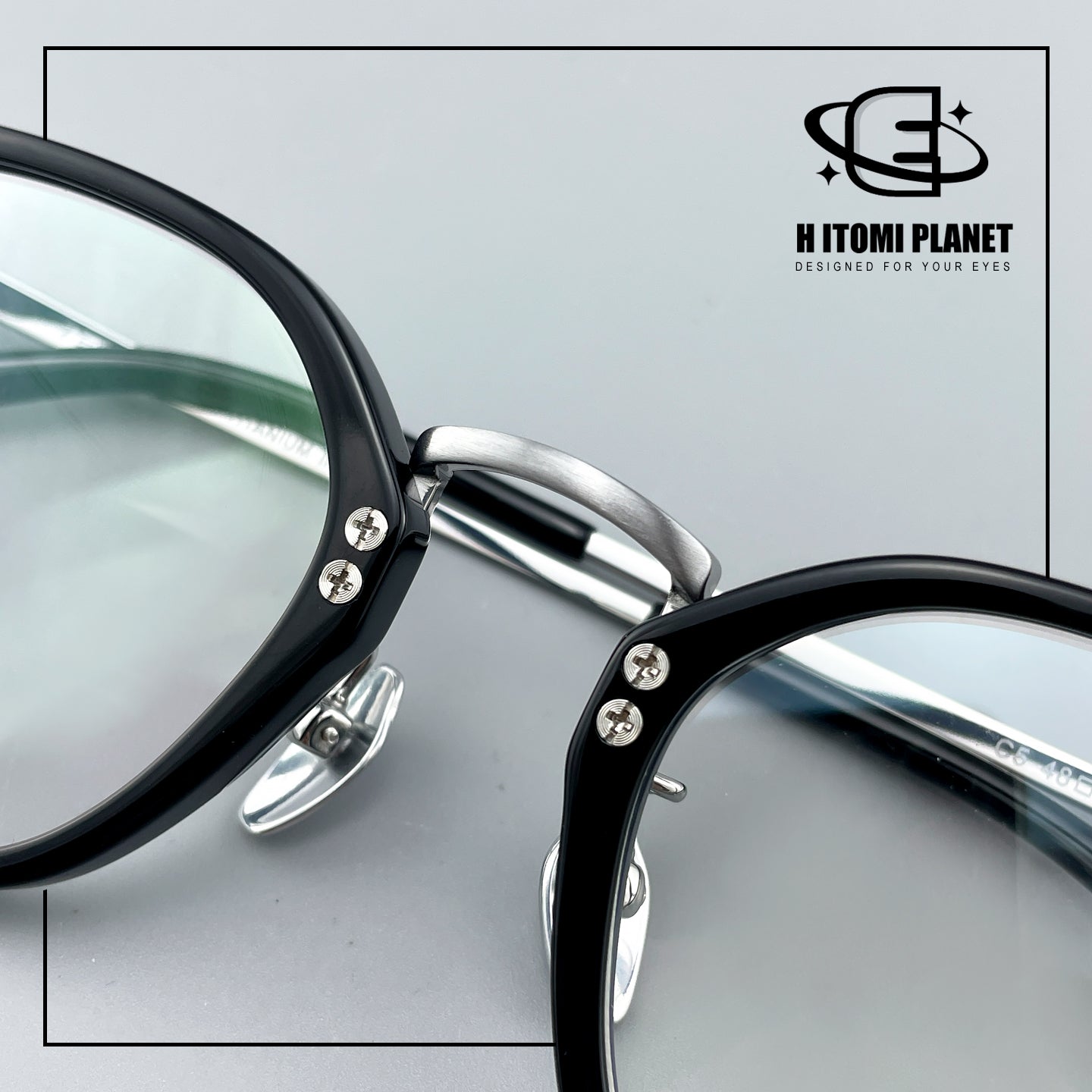 Vintage Small Frame Acetate Glasses with Titanium Temples | Retro Round Optical Eyeglass Frame for High Prescription EO-5020