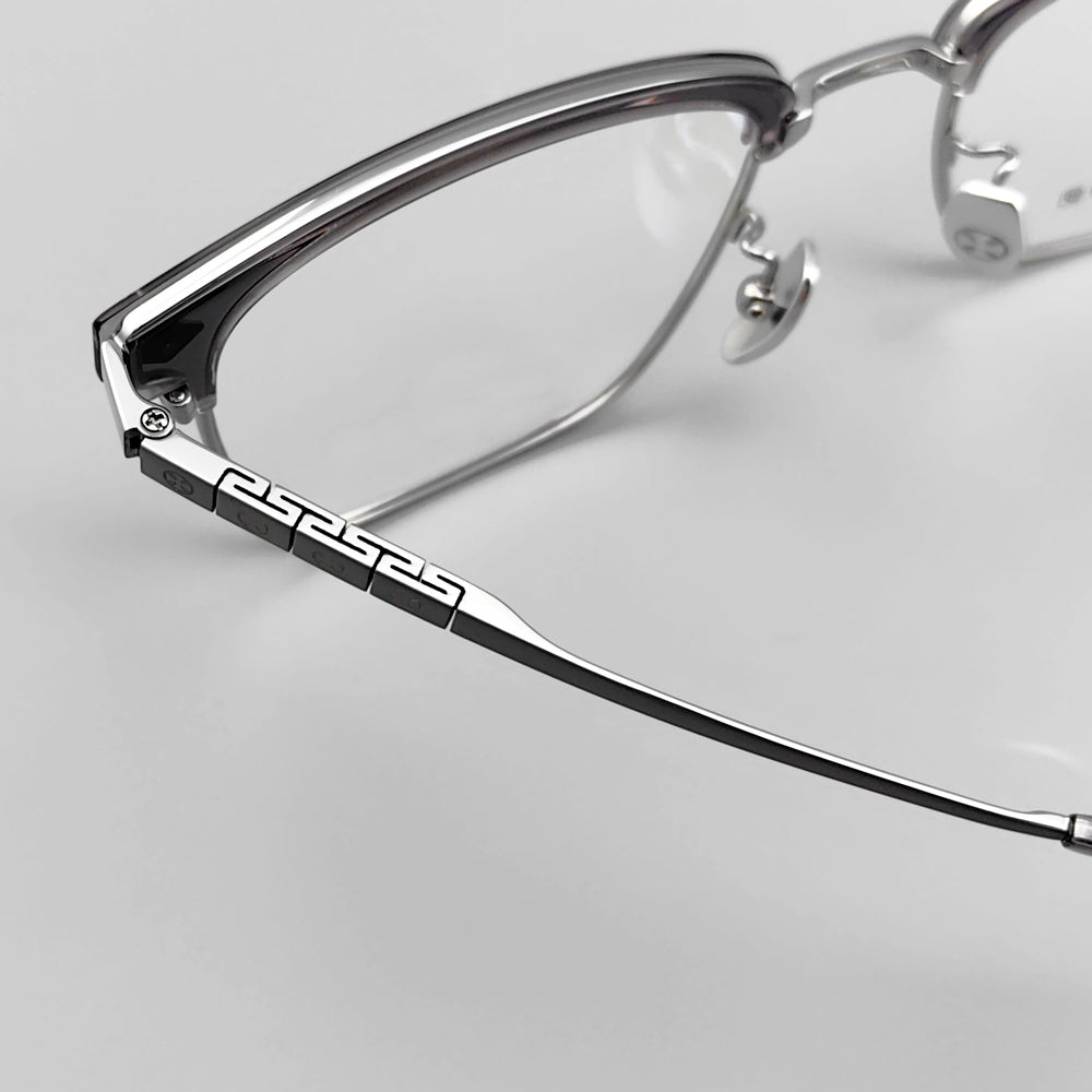 Acetate & pure titanium design Browline glasses frame EO-650