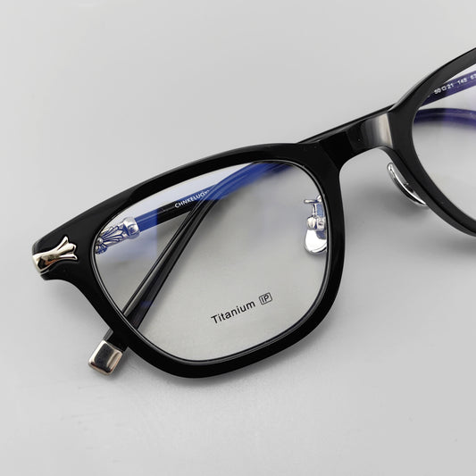 经典设计黑色醋酸纤维眼镜框 - EO 672