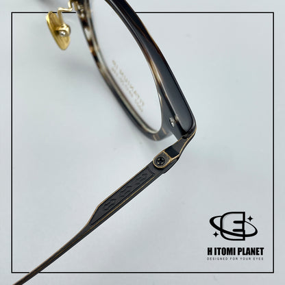 Vintage Panto Titanium & Acetate Eyeglasses | Designer Pear Shape Optical Frame for High Prescription Lenses EO-5022