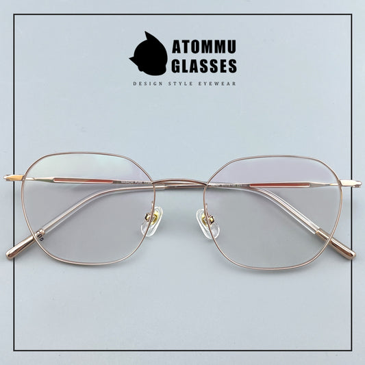 Ultra-Light Titanium Women’s Eyeglasses | Pure Titanium Geometric Full-Rim Frame | Designer Lightweight Optical Glasses for High Prescription - EO-6787