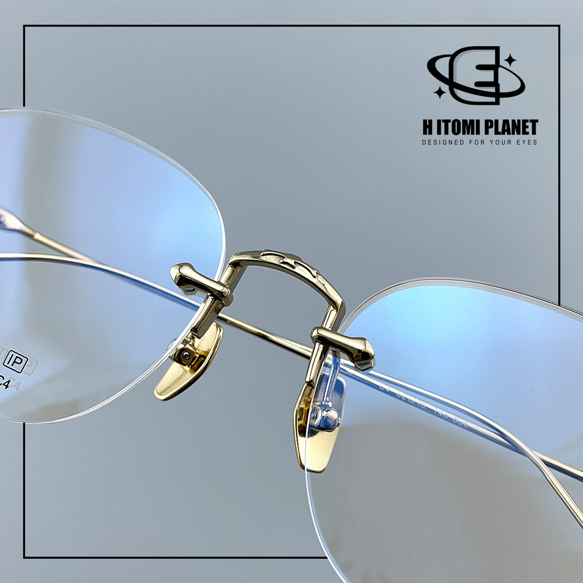 Pure Titanium Gothic Rectangular Glasses with Cross-Detail Temples – EO-896