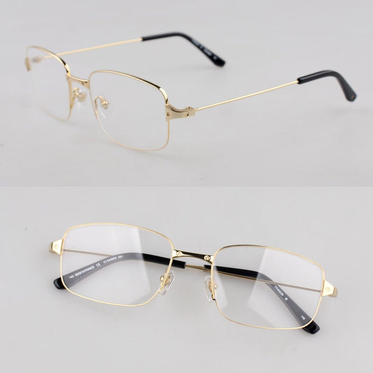 Luxury Cartier-Style Titanium Eyeglasses Frame Square Full Rim Lightweight Business Optical Glasses 16g CT0554O