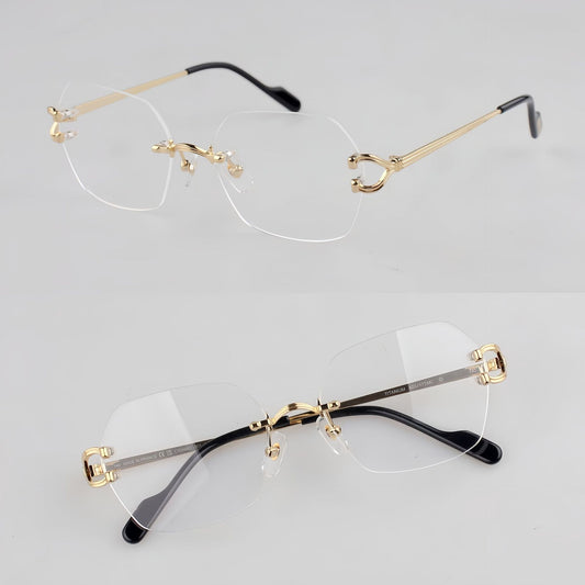 Cartier-Style Rimless Pure Titanium Eyeglasses – Luxury Optical Frame CT0563O