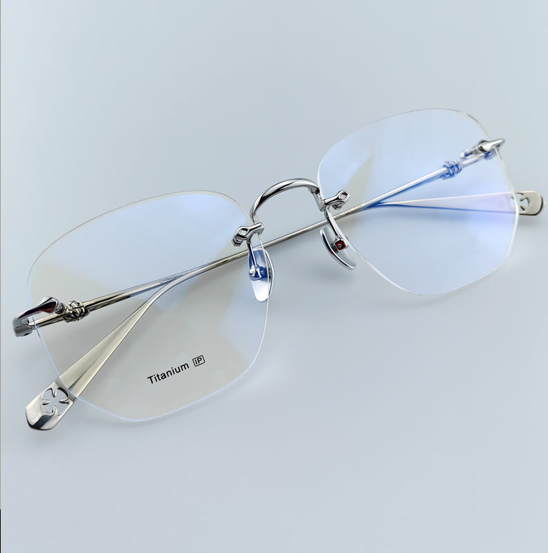 Chrome Hearts Style Frameless Glasses | Lightweight Titanium Frame | Polygonal Lenses - EO-695