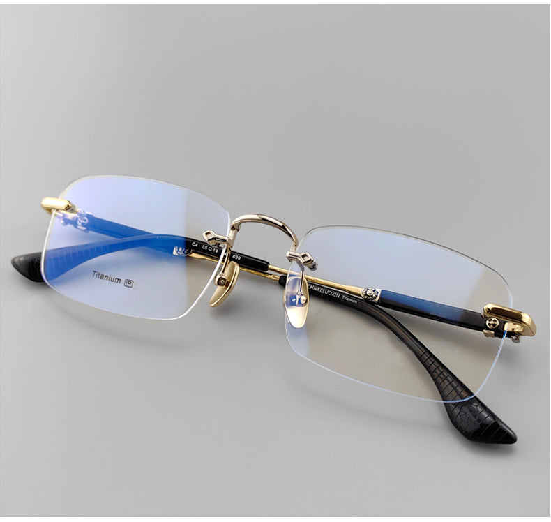 Blue rimless glasses sale