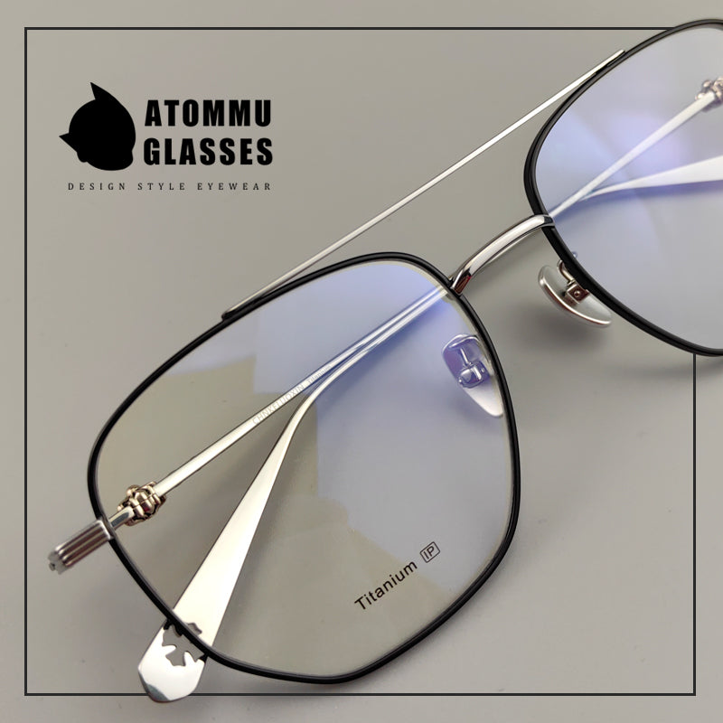 Vintage Aviator Optical Frames: Retro Eyeglasses with Unique Cross Logo Design - EO-717