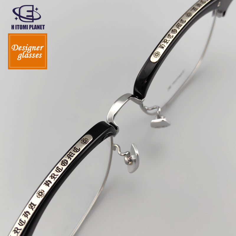 pure titanium & acetate Browline Eyeglasses EO-109