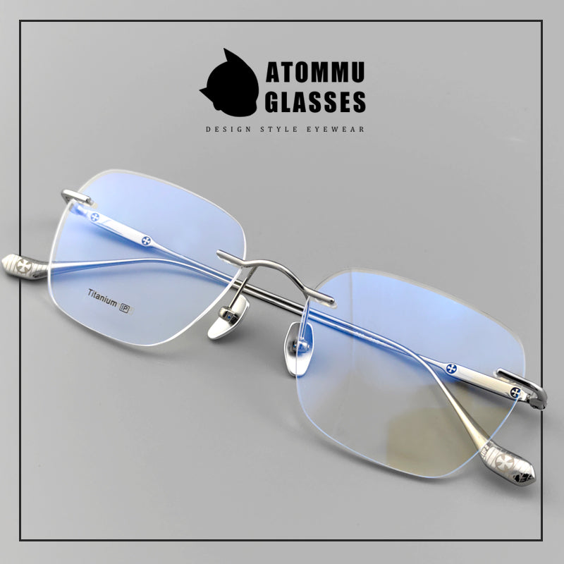Chrome Hearts 同款轻质无框钛金属眼镜 | 17g，适合所有脸型 - EO-754