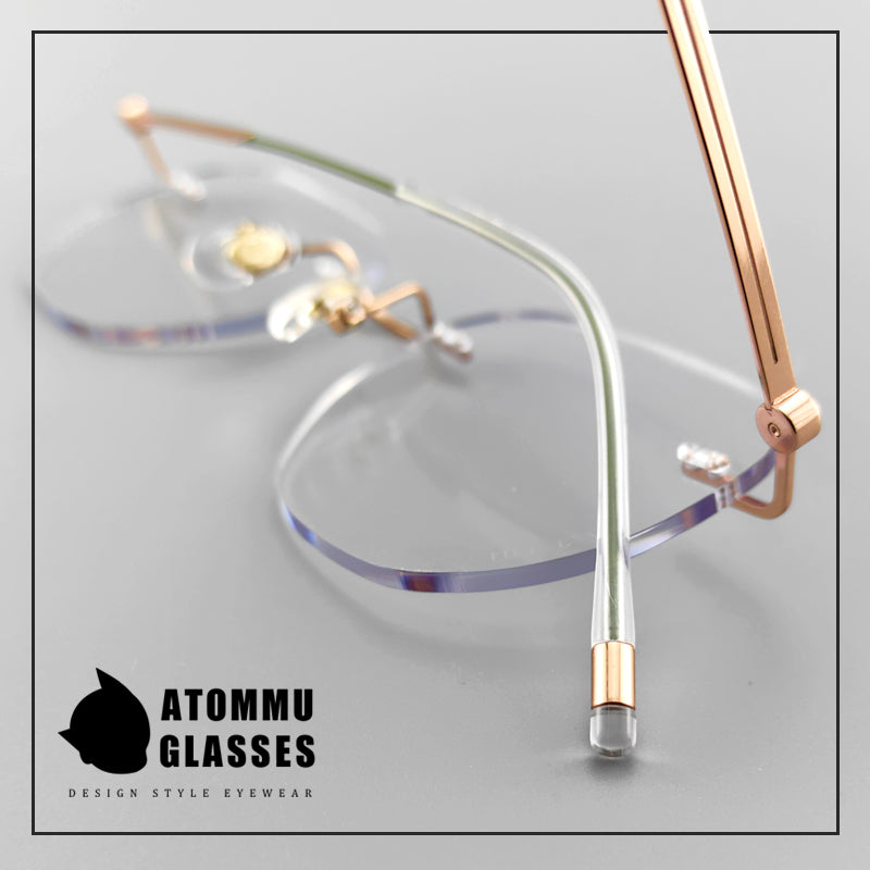 Japanese Pure Titanium Rimless Eyeglasses - EO-6773