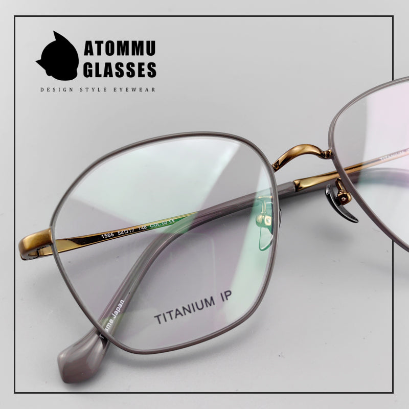 Pure titanium retro clip-on glasses EO-1565