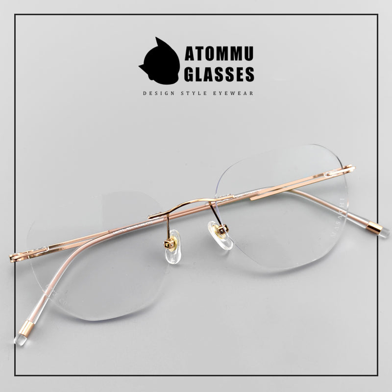 Japanese Pure Titanium Rimless Eyeglasses - EO-6773