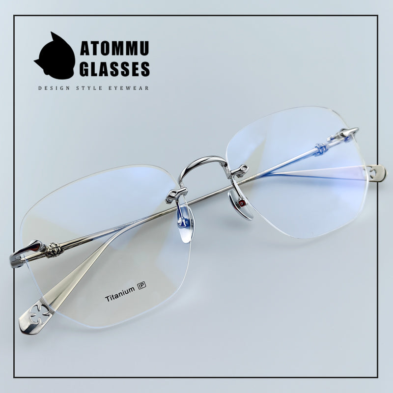 Chrome Hearts Style Frameless Glasses | Lightweight Titanium Frame | Polygonal Lenses - EO-695