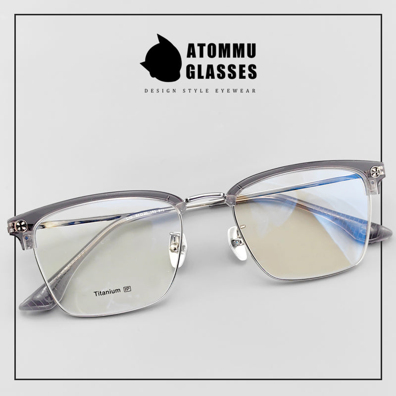 Browline Eyeglasses - Elegant and Lightweight Pure Titanium Browline Frames - EO-811