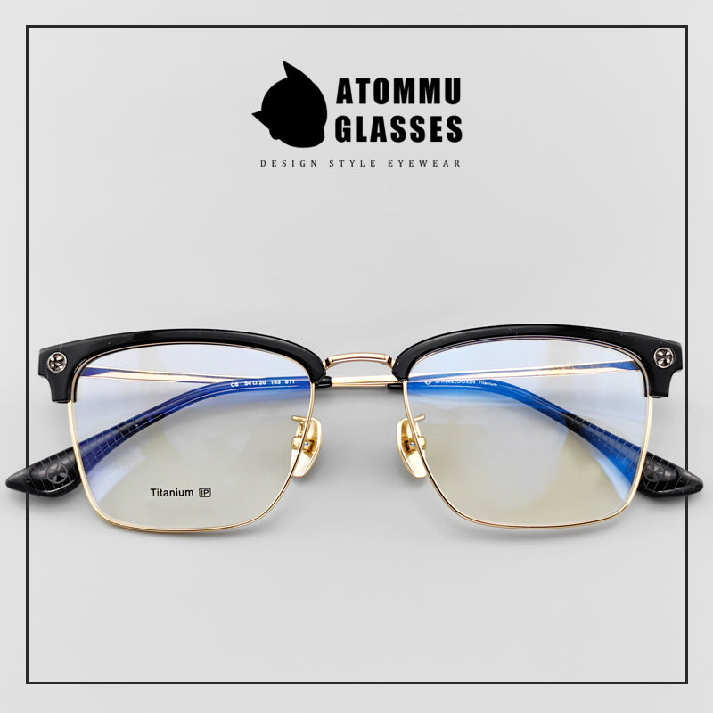 Browline Eyeglasses - Elegant and Lightweight Pure Titanium Browline Frames - EO-811