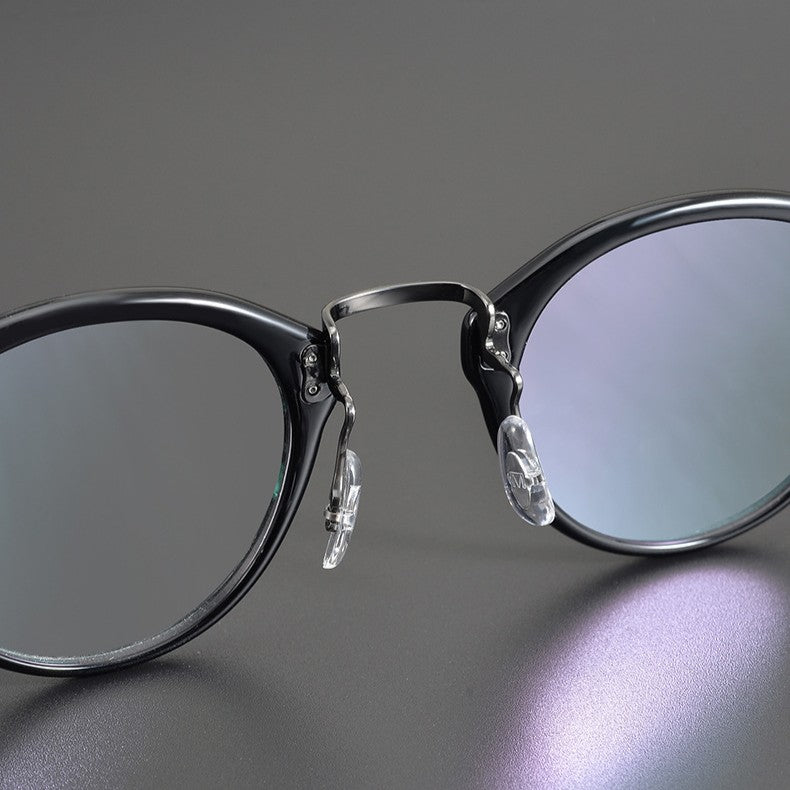 Japanese Vintage Round Glasses | Handmade Acetate & Pure Titanium Lightweight Prescription Eyewear 805