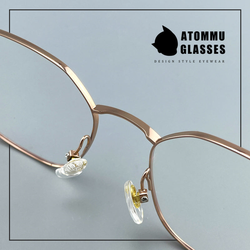 Ultra-Light Titanium Women’s Eyeglasses | Pure Titanium Geometric Full-Rim Frame | Designer Lightweight Optical Glasses for High Prescription - EO-6787