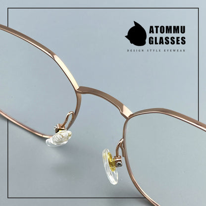 Ultra-Light Titanium Women’s Eyeglasses | Pure Titanium Geometric Full-Rim Frame | Designer Lightweight Optical Glasses for High Prescription - EO-6787