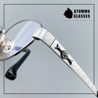 Vintage Cat Eye Titanium Glasses Frame Designer Optical Eyeglasses for Prescription, Tinted & Photochromic Lenses EO-917