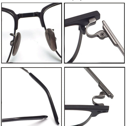 999.9 - Inspired Pure Titanium Browline Full Frame Glasses for Business Optical Eyewear – S - 930T - HP eyeglasses