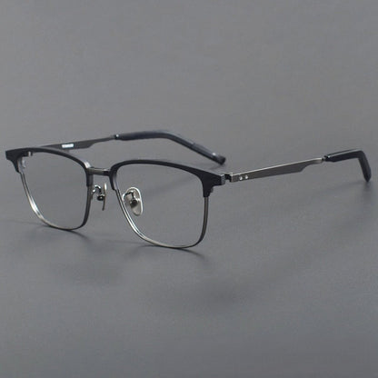 999.9 - Inspired Pure Titanium Browline Full Frame Glasses for Business Optical Eyewear – S - 930T - HP eyeglasses