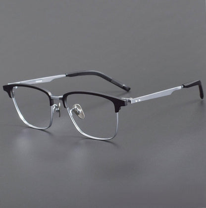 999.9 - Inspired Pure Titanium Browline Full Frame Glasses for Business Optical Eyewear – S - 930T - HP eyeglasses