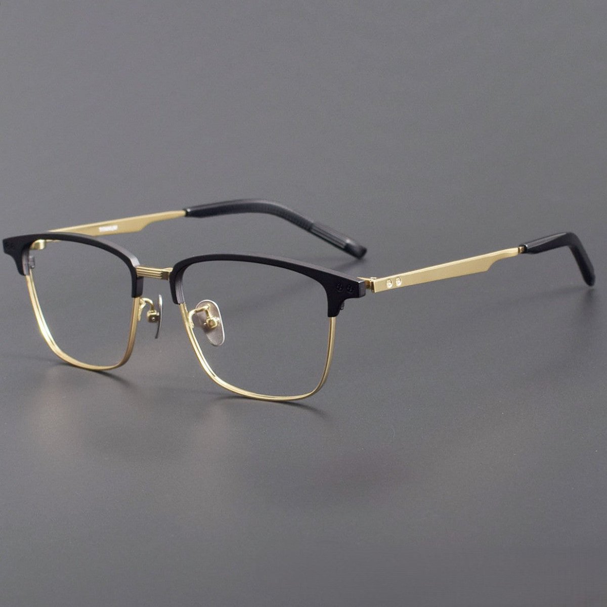 999.9 - Inspired Pure Titanium Browline Full Frame Glasses for Business Optical Eyewear – S - 930T - HP eyeglasses