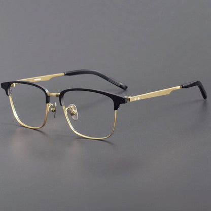 999.9 - Inspired Pure Titanium Browline Full Frame Glasses for Business Optical Eyewear – S - 930T - HP eyeglasses