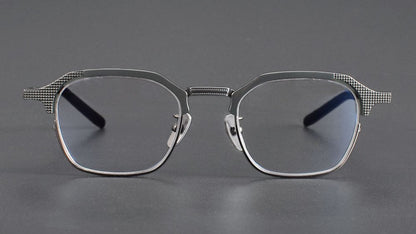 999.9 Style S - 04T Titanium Browline Eyeglasses | Japanese Full - Rim Square Frame for Men | Pure Titanium Lightweight Optical Glasses for High Prescription - HP eyeglasses