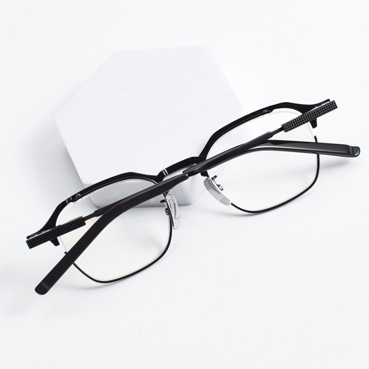 999.9 Style S - 04T Titanium Browline Eyeglasses | Japanese Full - Rim Square Frame for Men | Pure Titanium Lightweight Optical Glasses for High Prescription - HP eyeglasses