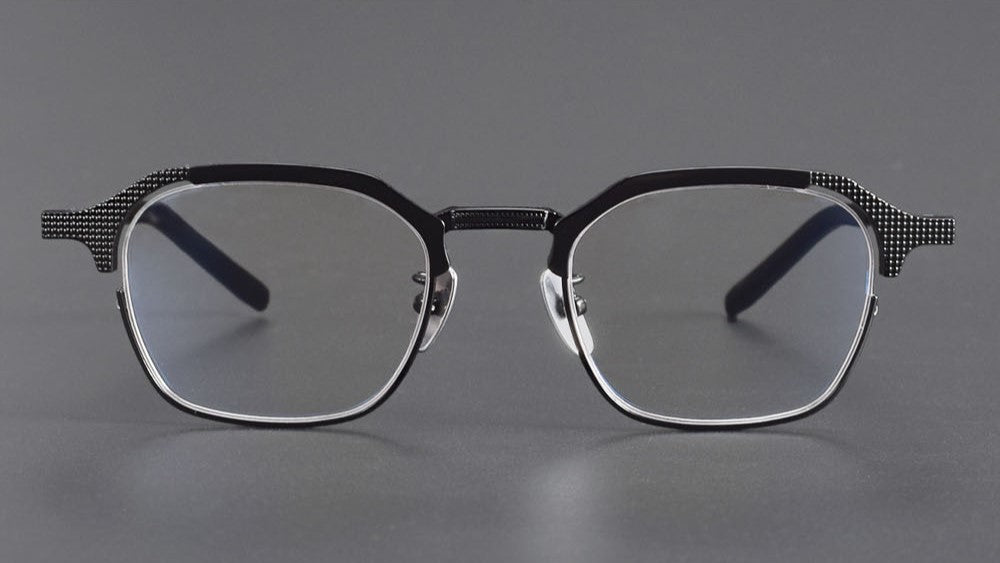 999.9 Style S - 04T Titanium Browline Eyeglasses | Japanese Full - Rim Square Frame for Men | Pure Titanium Lightweight Optical Glasses for High Prescription - HP eyeglasses