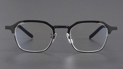 999.9 Style S - 04T Titanium Browline Eyeglasses | Japanese Full - Rim Square Frame for Men | Pure Titanium Lightweight Optical Glasses for High Prescription - HP eyeglasses