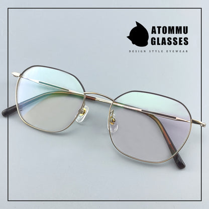 Ultra-Light Titanium Women’s Eyeglasses | Pure Titanium Geometric Full-Rim Frame | Designer Lightweight Optical Glasses for High Prescription - EO-6787