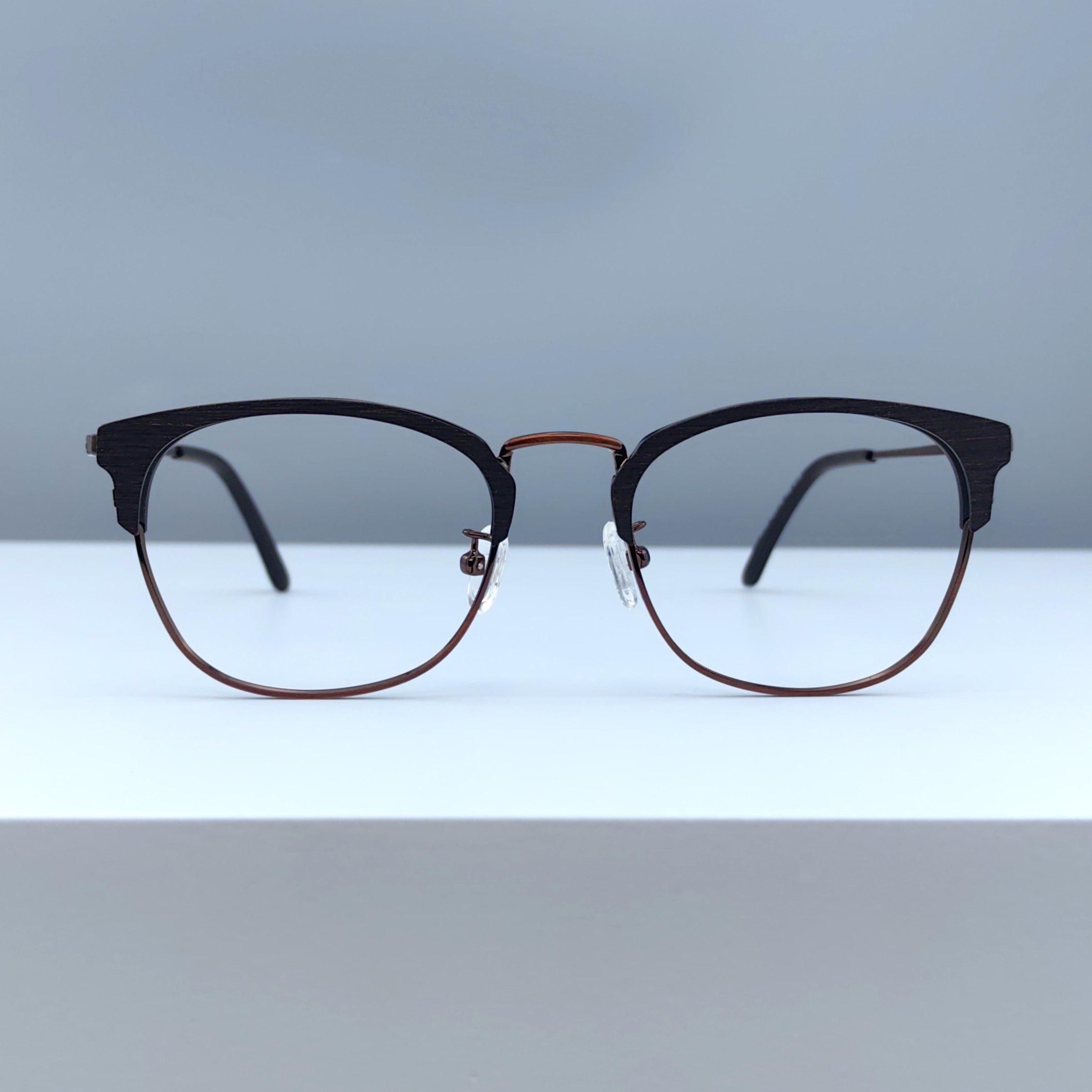 Wooden & Pure Titanium Browline Eyeglasses EO-8106