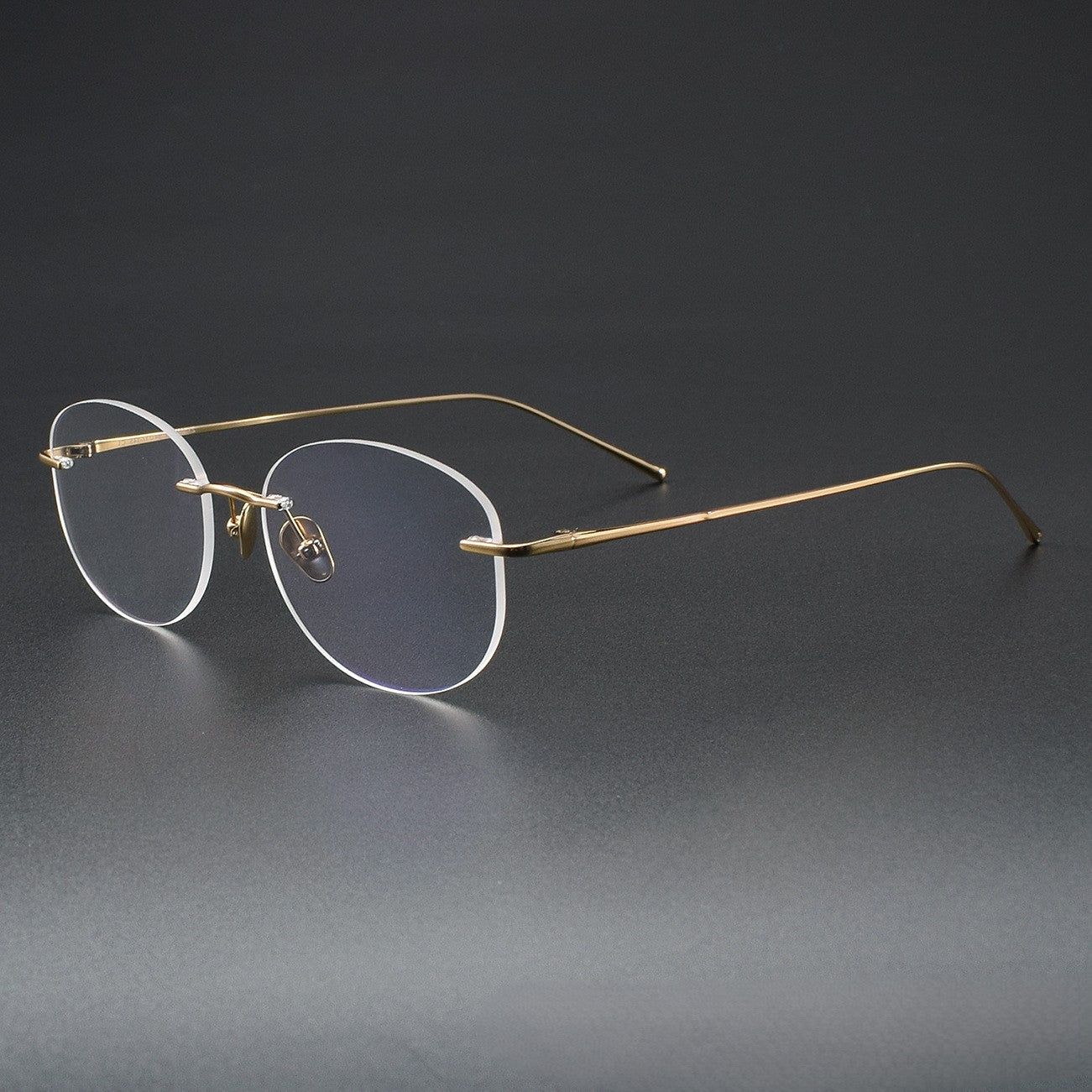 Minimalist Oval Rimless Glasses | Ultra-Light Pure Titanium Silver Optical Frame for Men & Women 52024