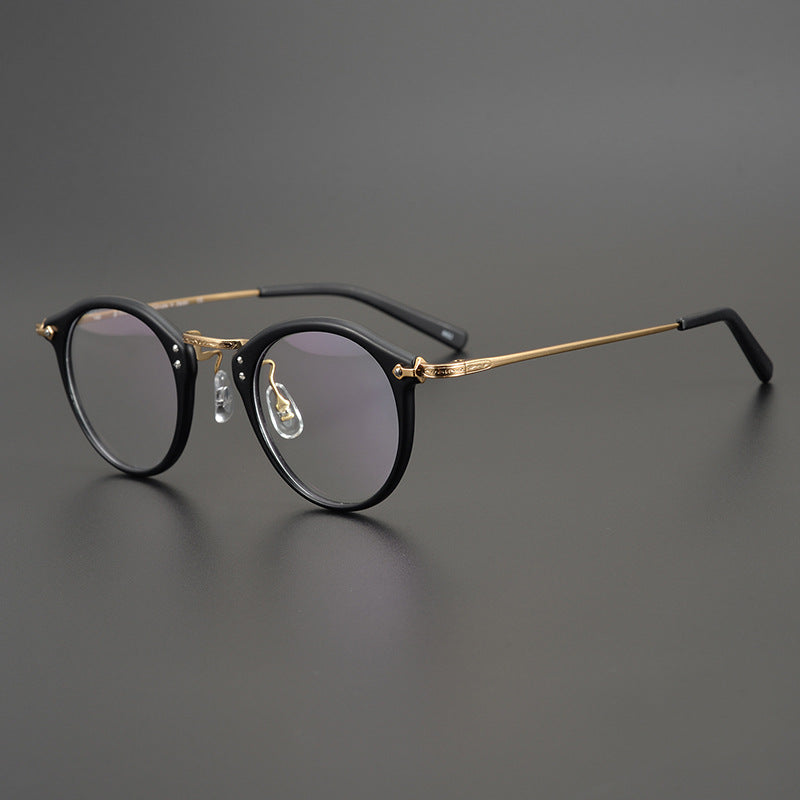 Japanese Vintage Round Glasses | Handmade Acetate & Pure Titanium Lightweight Prescription Eyewear 805