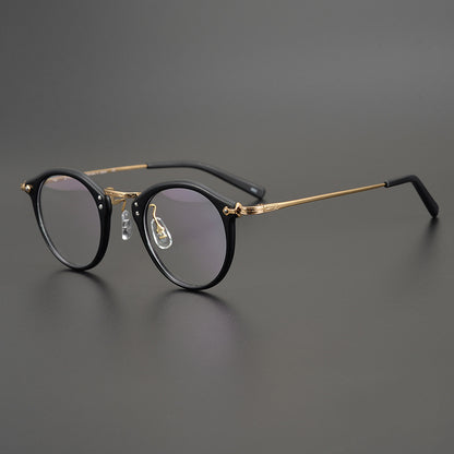 Japanese Vintage Round Glasses | Handmade Acetate & Pure Titanium Lightweight Prescription Eyewear 805