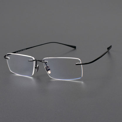Screwless Pure Titanium Rimless Glasses for Men & Women | Ultra-Light Flexible Prescription Optical Frame XW1818